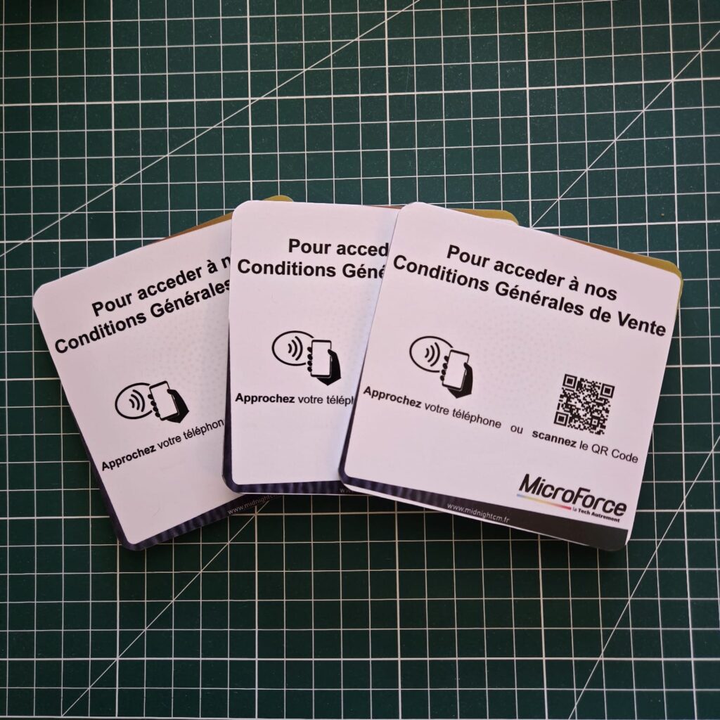 réalisations digitales plaque cgv nfc midnight cm personnalisée microforce